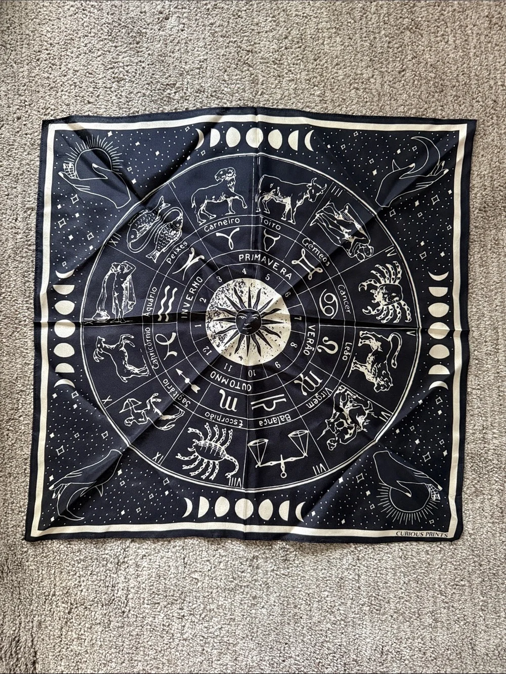 Killstar Black and Cream Zodiac Scarf Wrap